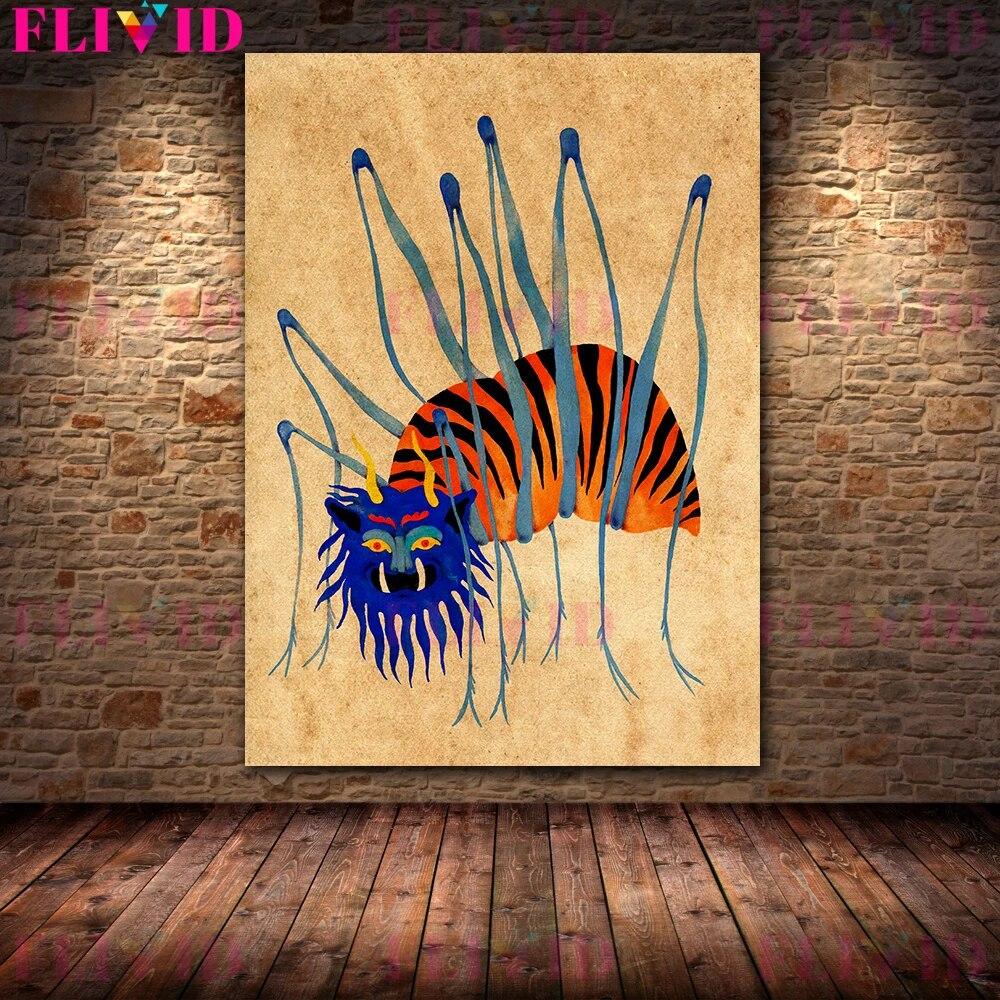 Таинственные существа мифологии, винтажная настенная живопись на холсте, легендарные волшебные существа, художественный плакат с принтом, домашний декор без рамки