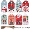 with Rope Santa Claus Gift Wrapping Christmas Paper Tags Xmas Decorations Gift Cards Hanging Label