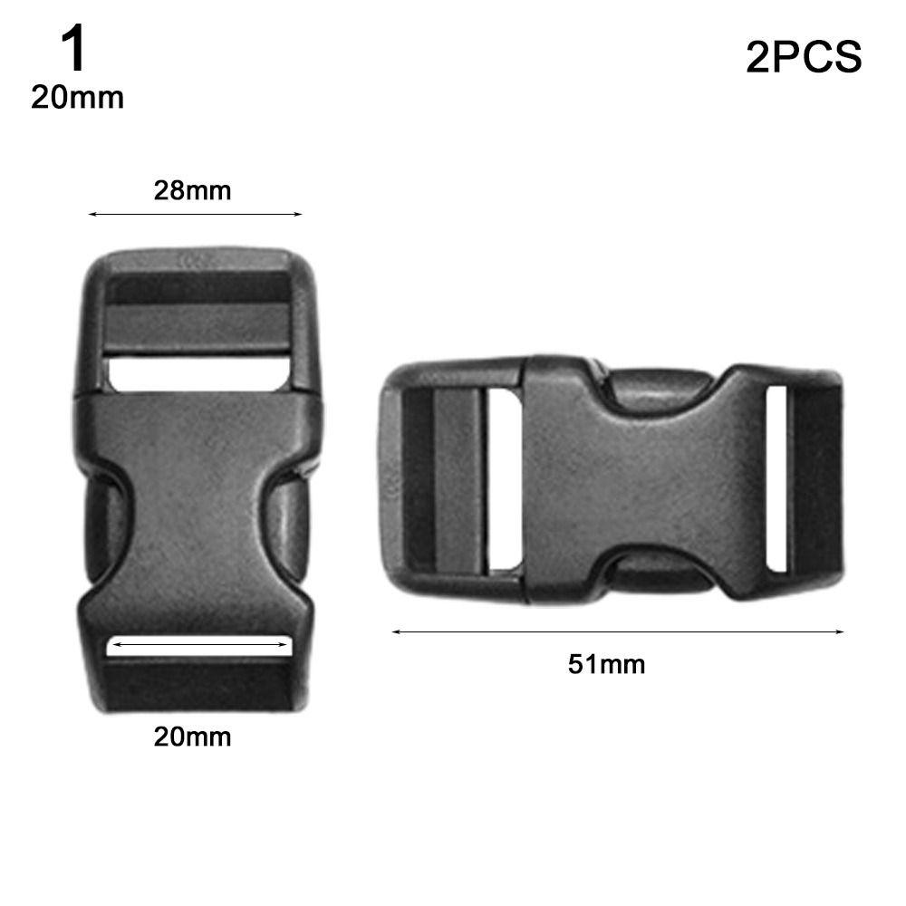 2pcs Black Paracord Bracelet Buckle Plastic Side Release Buckles Curved Buckle Lock Outdoor Tool