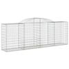VidaXL Paniers à gabions arqués 4 pcs 300x50x100/120 cm fer galvanisé, gabion, cage de gabion, panier de mur de gabion, mur 3146703