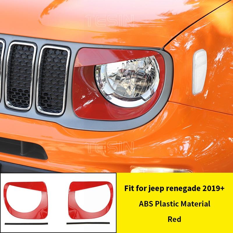 Car Front Grille Headlight Lamp Decoration Cover for Jeep Renegade 2019 2020 2021 2022 2023 2024 Lamp Hoods Exterior Accessories