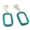 [Q7621] - Дизайнерские серьги «Нора» из серебра с бирюзой - 45x20 мм