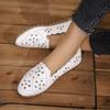 Мода 2025 Новые женские лоферы на плоской подошве из мягкой кожи с круглым носком, плоские кроссовки, женские летние туфли с перфорацией, Zapatos De Mujer