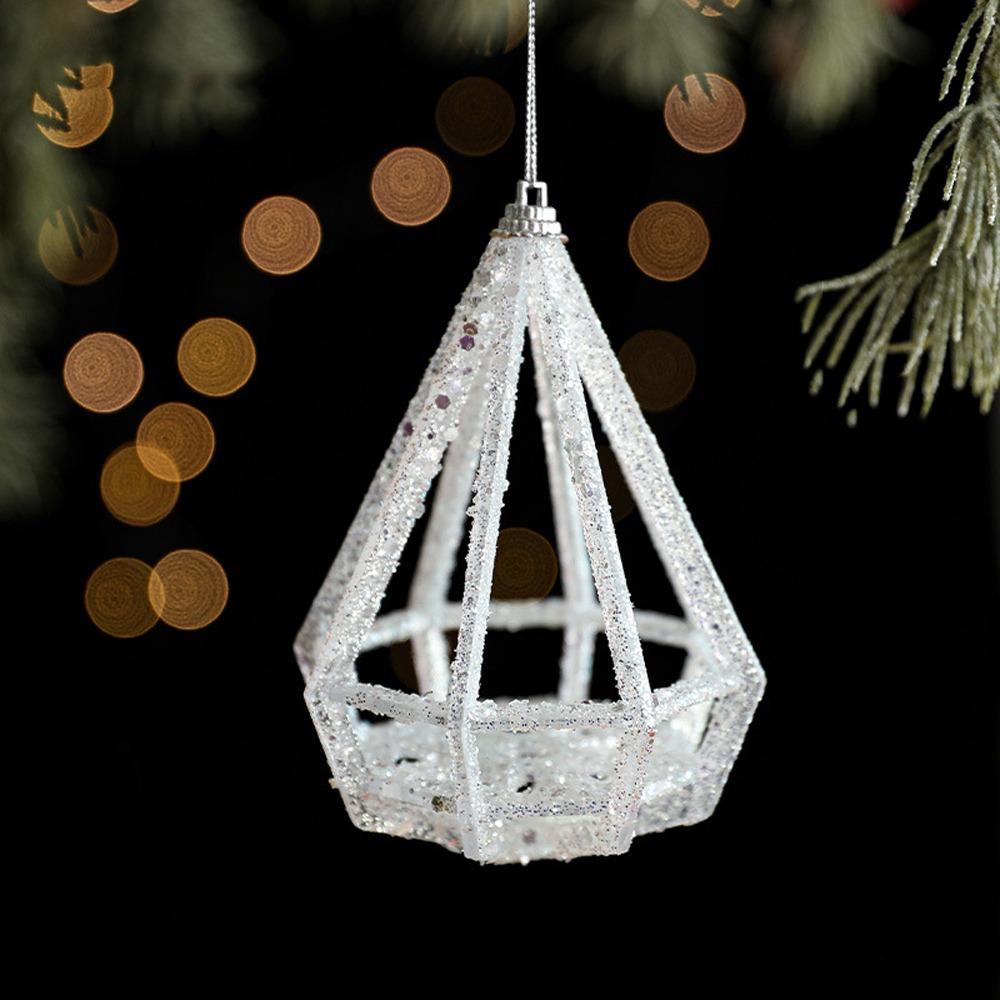 3D Рождественский кулон-елка, блестящий кулон-елка, подвесной кулон-снежинка, праздничный сезон