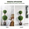 2 Pack 3' Artificial Boxwood Topiary Tree Faux Plant UV Decor In/Outdoor