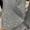 WTEMPO Spring Autumn Rhinestone Large Size Long Straight Denim Pants Women's Solid Color Casual Versatile Loose Jeans
