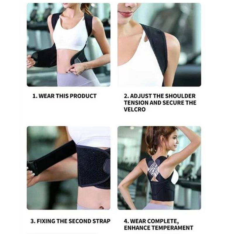 Корректор осанки Регулируемый ремень для поддержки спины для предотвращения искривления позвоночника и сутулости Подходит для мужчин и женщин