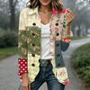 Women's Fashion Plaid Print Long Sleeve Ruffled Open Front Jacket