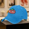 Vintage Washed Baseball Cap with Cute Tomato Sweat Drop Print  Unisex Outdoor Sports Daily Wear