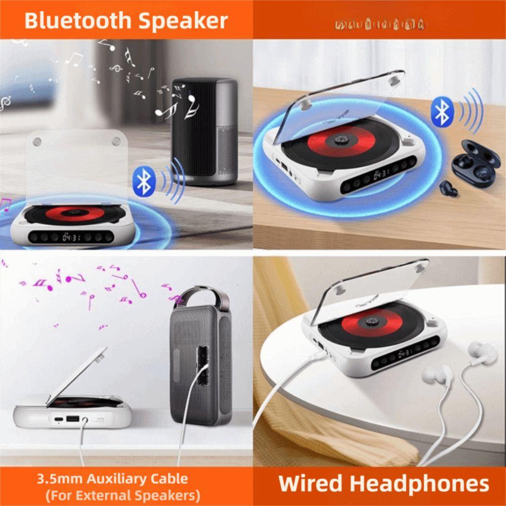 A-B Repeat Timer CD Player 6 Modes Bluetooth Music Player Stereo CD Players Portable Use