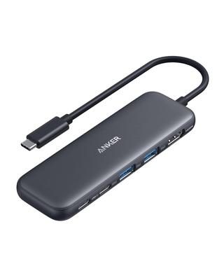 ANKER USB C USBC разветвитель на HDMI с 4K, 1 x Питаемый порт 5 Гбит/с, 2 x Питаемых порта данных 5 Гбит/с для MacBook MacBook и других хабов, 5-в-1 дисплей, USB-C и