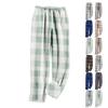 Женские пижамные штаны, плюшевые пижамные штаны с мягкой эластичной талией, клетчатые штаны с 2 карманами