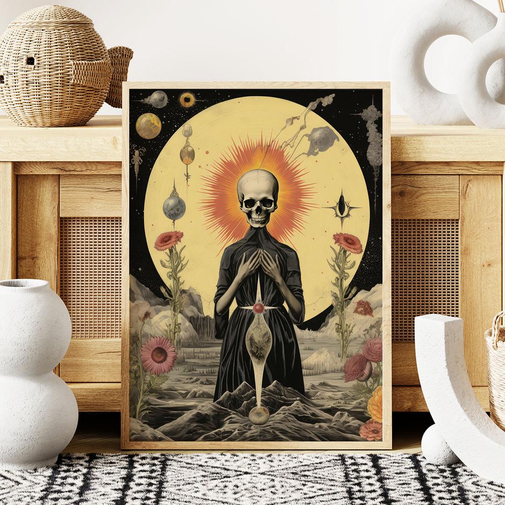 Plakat karty tarota czaszka