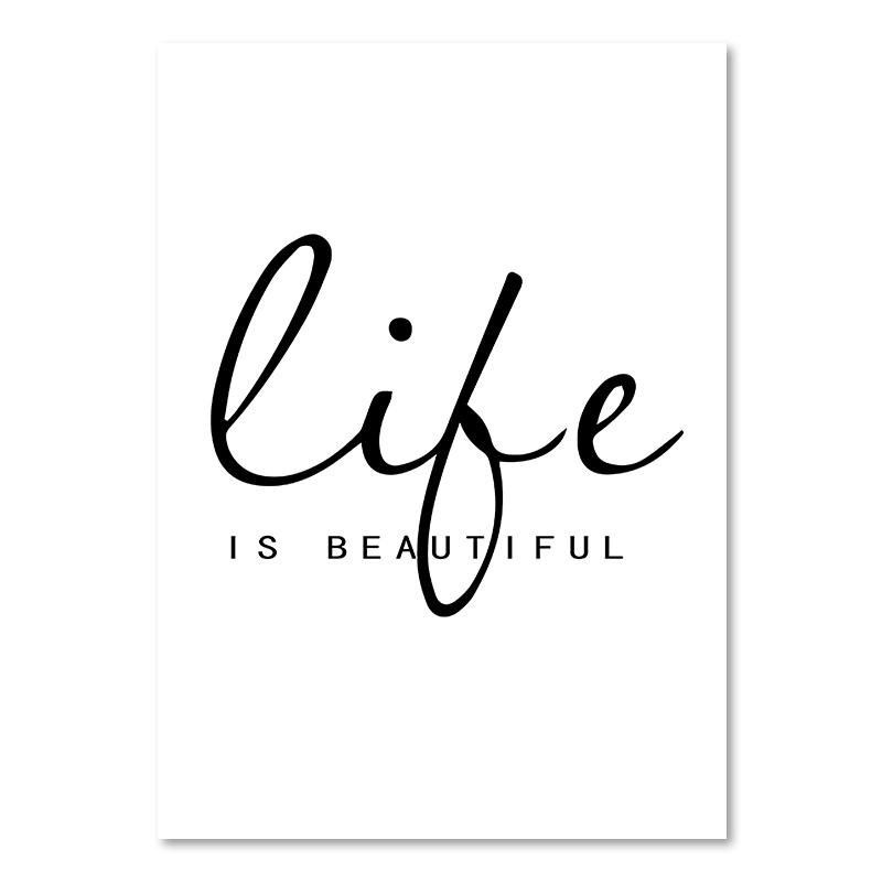 Черно-белая картина с цитатой из жизни, холст, картина в скандинавском стиле, постер с любовью и принтом, скандинавские настенные панно для гостиной, домашний декор