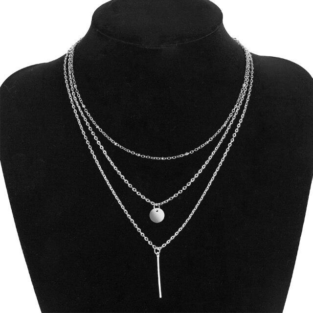 Модные ожерелья, ожерелье-бабочка для женщин, винтажное многослойное ожерелье-чокер с подвеской в виде луны и звезды, ювелирные изделия в стиле бохо