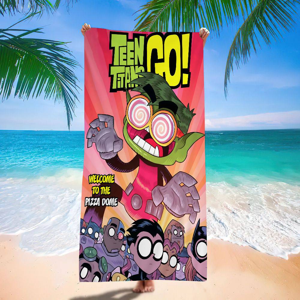Постер Teen Titans Go Пляжное полотенце Цветные банные полотенца для девочки Микрофибра Быстросохнущее Не прилипает песок Пляж Йога Спа Спортзал Бассейн