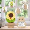 2PCS Positive Mini Sunflower Pot Potato Handicrafts Creative Funny Knitted Flower Crafts Desk Decoration Crochet Birthday Gifts