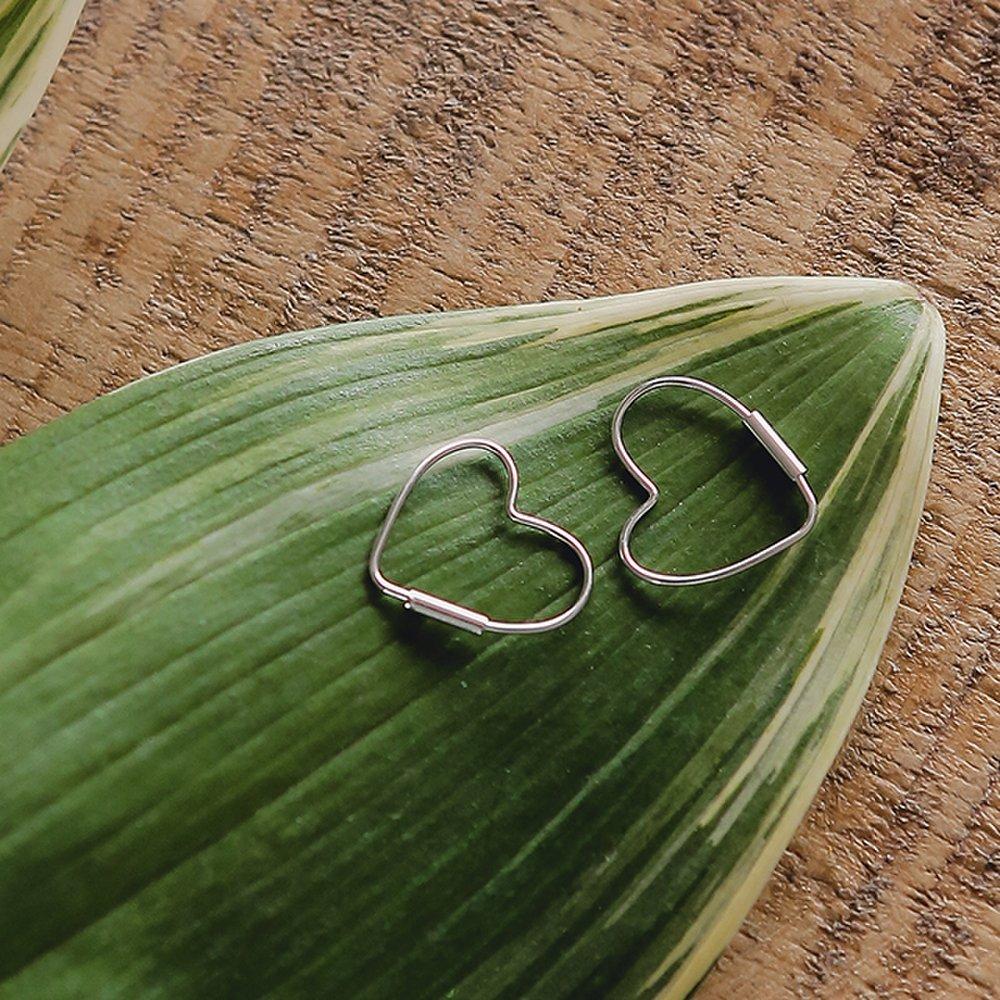 J.Lauren 91M02025 Heart Ring Silver Earrings