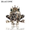 Vivid Frog Crown Brooches Women Man Kids Enamel Sapo Broach Dress Decoration Crystals Broches Hijab Scarf Accessories