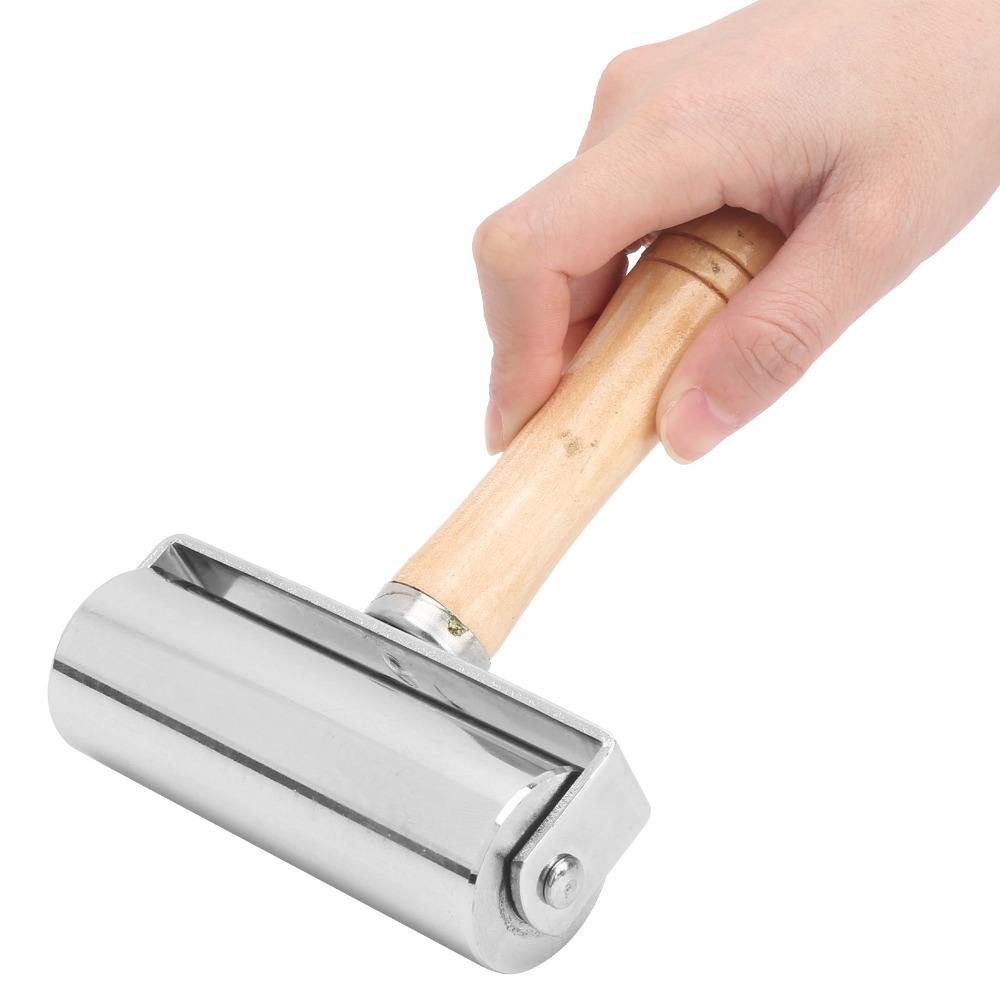 Wooden Handle Leather Seam Roller 100mm / 3.94in Leather Craft Roller For Handmade Hobby