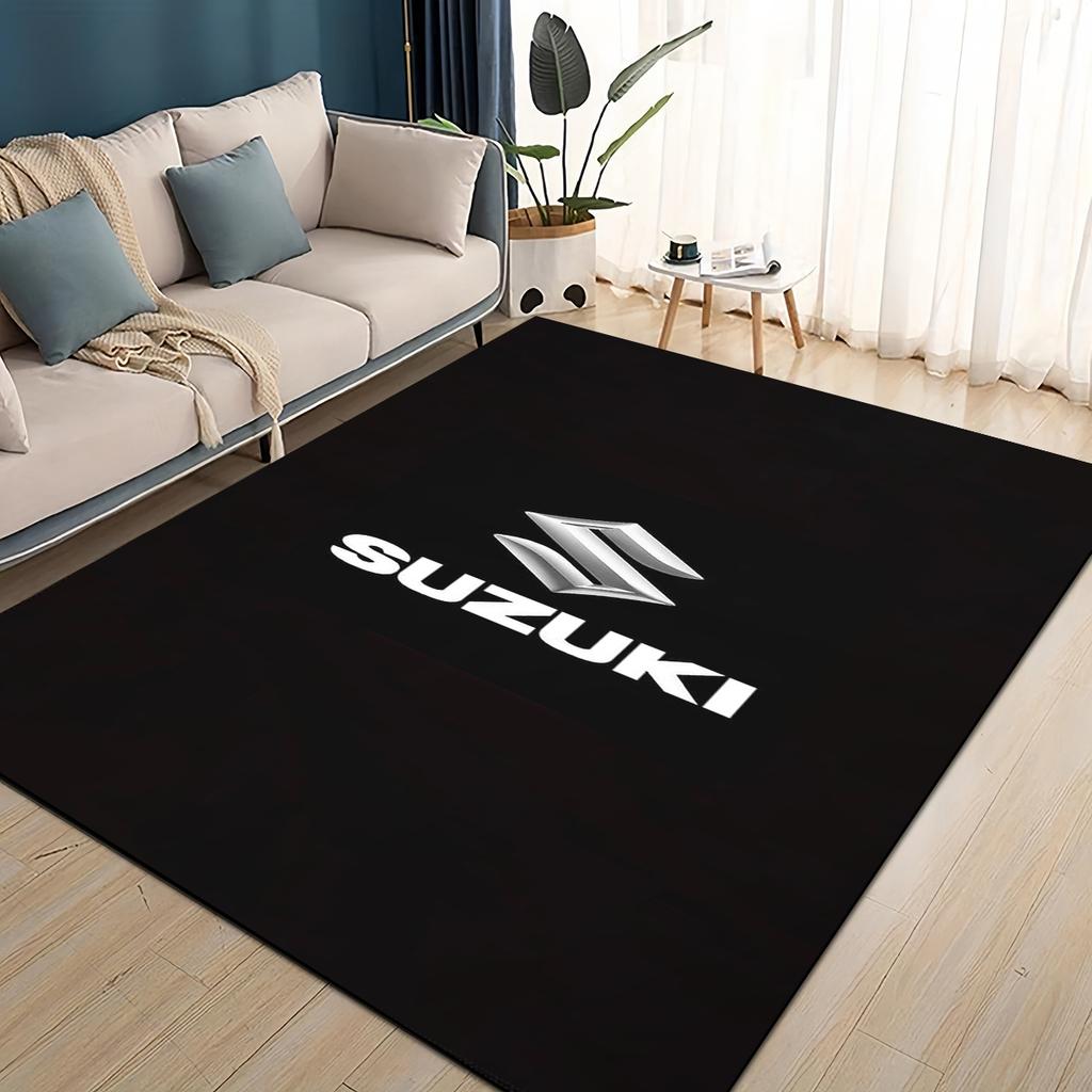 3D Гоночный автомобиль Логотип S-SUZUKI Мотоциклетный ковер для гостиной спальни домашнего дивана, Детский игровой нескользящий коврик для пола