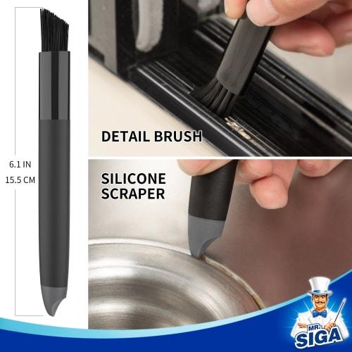 MR.SIGA Crevice Cleaner Brush Set, Detail Cleaning Brush Set, Grout Brush Set for Sinks, Drains, Tiles, and Edges, Crevice Brush Set (4 Brushes)