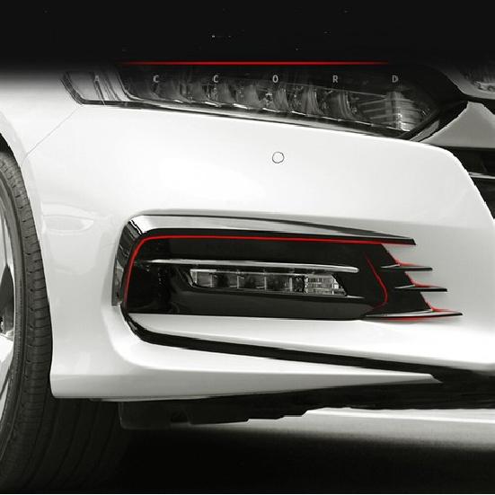 New Front Fog Light Lamp Eyebrow Cover Trims For 2018-20 Honda Accord Black DNN