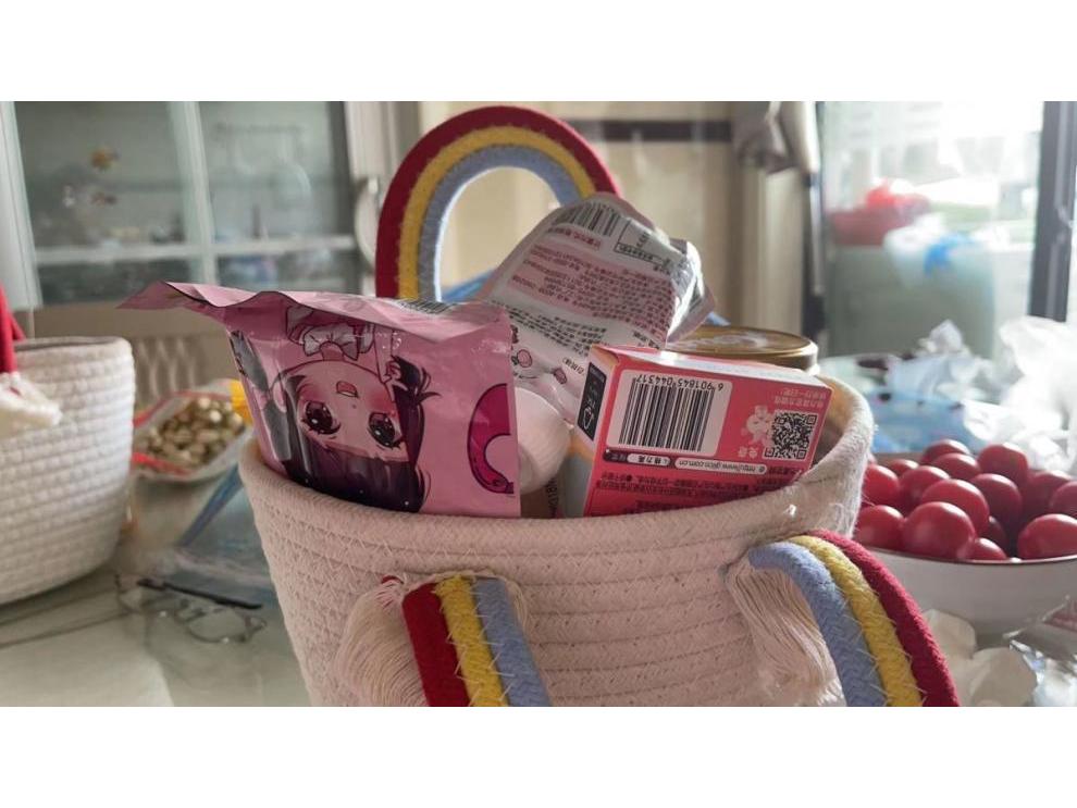 Радужное облако детская корзина: Плетеная сумка из хлопковой веревки и сувенир на день рождения