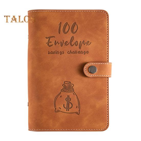 Бюджетная книга из мягкой искусственной кожи формата А6 с сумкой на молнии, счетчик расходов на 100 дней, хранилище для монет, карточек, планировщик для экономии денег