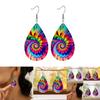 Fashion Colored Pattern Water Droplet Shaped Women Acrylic Earrings For All