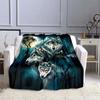 3D  Wolf  Blanket Sofa  Blankets for Beds Super Soft Warm Blanket Cover Flannel Throw Blanket Portable Travel Throw Blanket