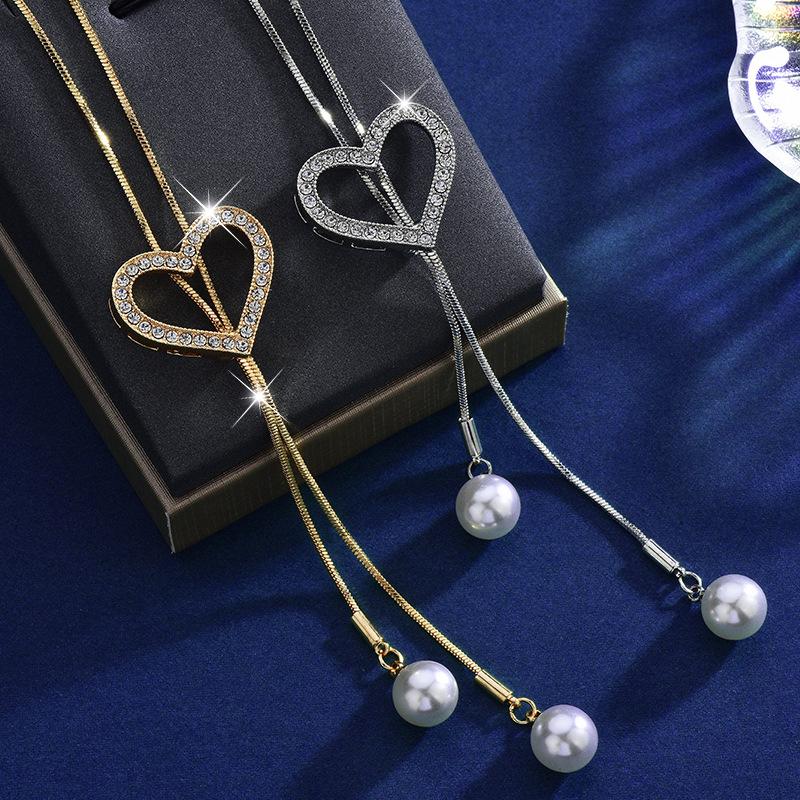 Love Pearl Tassel Can Pull Sweater Chain Women'S Long Versatile Autumn And Winter High-End Atmospheric Necklace Clothes Chain