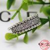 Новые поступления 925 стерлингового серебра Pan Beaded Pav éRound Band Ring Изысканный подарок для женщин