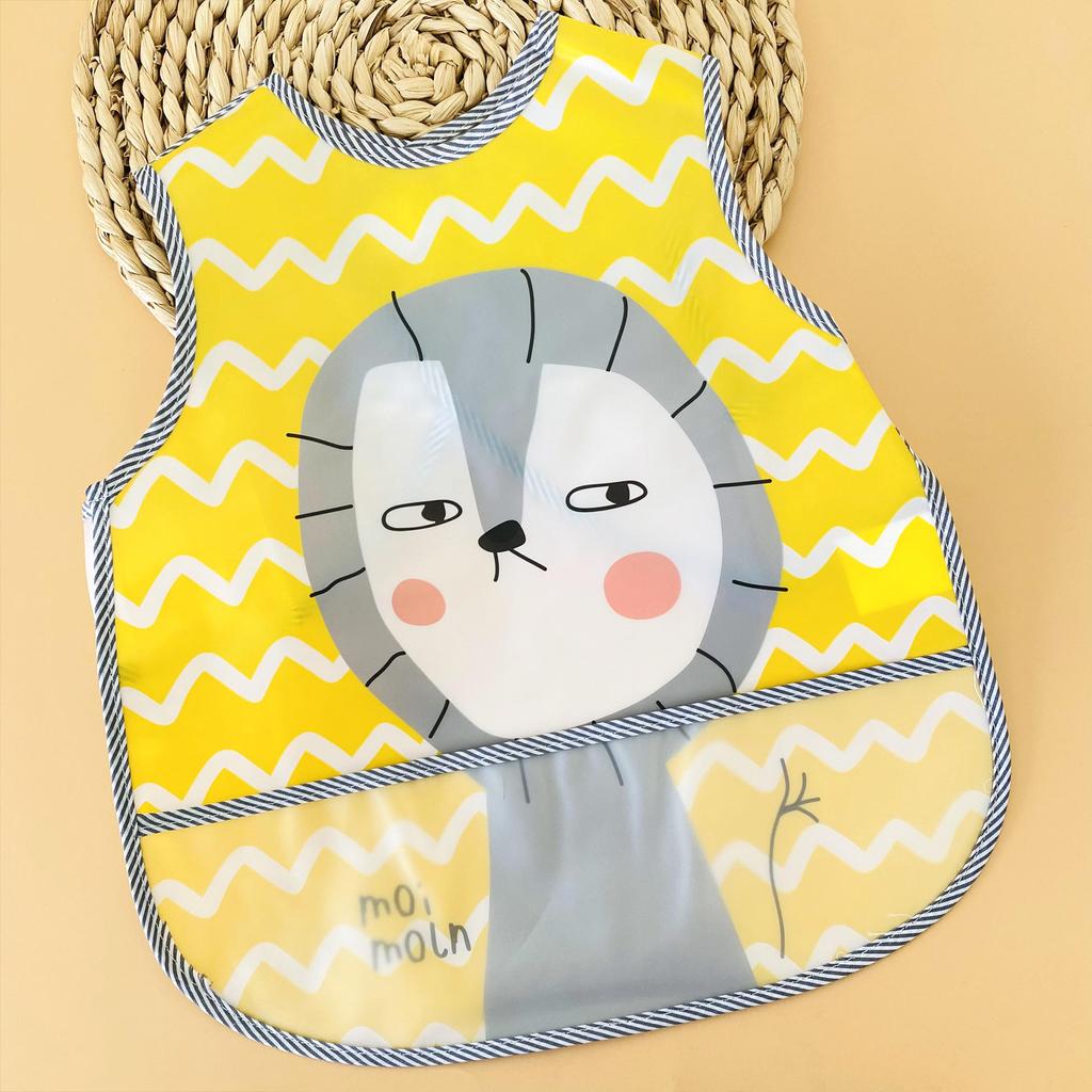 Adjustable Baby Bibs EVA Waterproof Lunch Feeding Bib Burp Cloths Cartoon Animal Children Apron