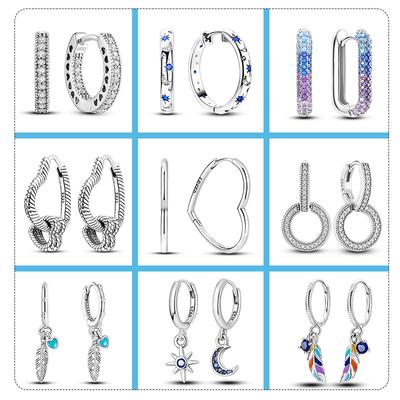 Серебряные серьги-кольца из серебра 925 пробы, асимметричные серьги-кольца в форме сердца для женщин, модные серебряные серьги, ювелирные изделия, подарок 