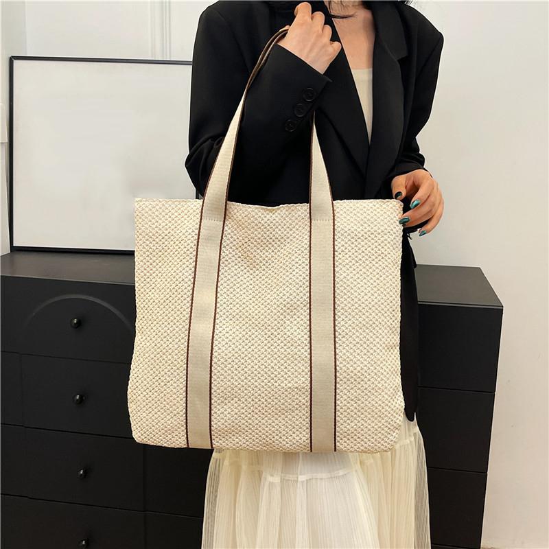 Yogodlns Летние сумки ручной работы для женщин, пляжные тканые женские соломенные пляжные сумки, большая вместительная сумка с верхней ручкой, сумки-тоут