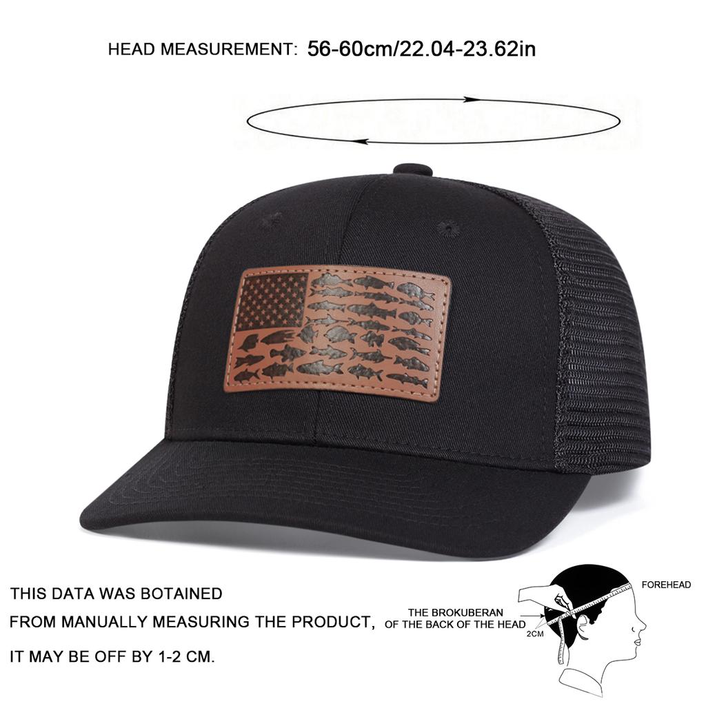 Net Baseball Label Leather Flag Fish Little Brown Neutral Gender Women Men For 1Piece Caps Spring Summer Outdoor Adjustable Casual Hats Sunscreen