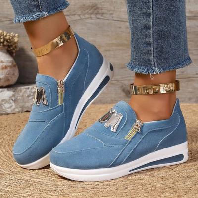 Модные женские осенние кроссовки повседневные на молнии на платформе женские вулканизированные туфли противоскользящие удобные кроссовки женские zapatillas de mujer