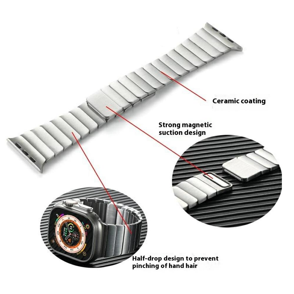 For Apple Watch 10 46mm/Ultra 2/Ultra 49mm/9 8 7 45mm/SE (2023) SE (2022) SE 6 5 4 44mm/3 2 1 42mm Magnetic Metal Watch Strap