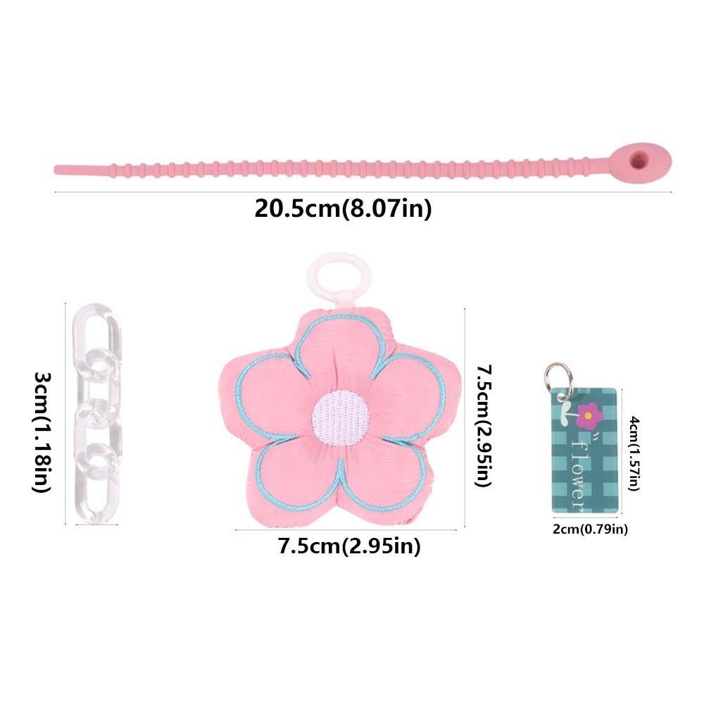 Cloth Flower Bag Pendant Acrylic Chain Floral Lanyard Creative Fresh Backpack Decoration  Children