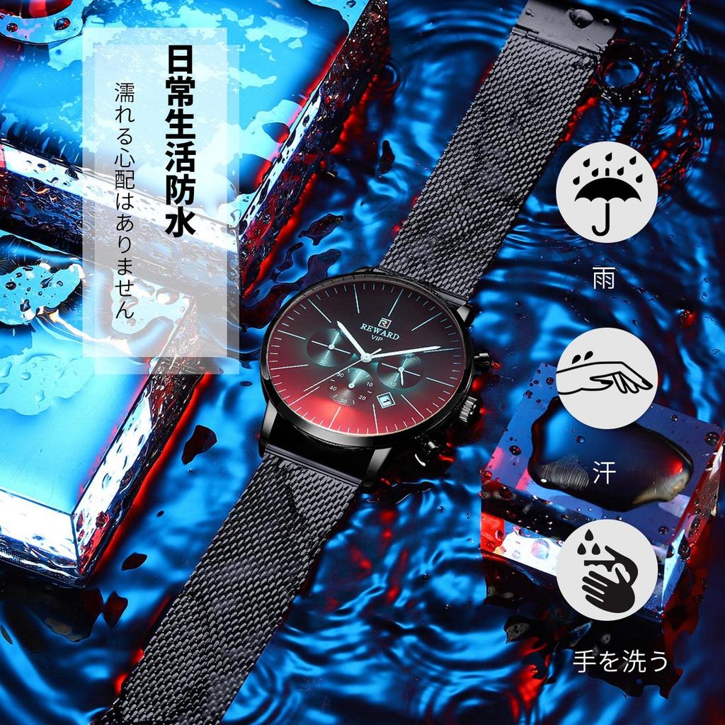 RORIOS Men's Watch, Simple and Popular, Chronograph, Calendar, Date Display, Waterproof, Multi-Hand Analog Quartz Watch, Perfect for Business,