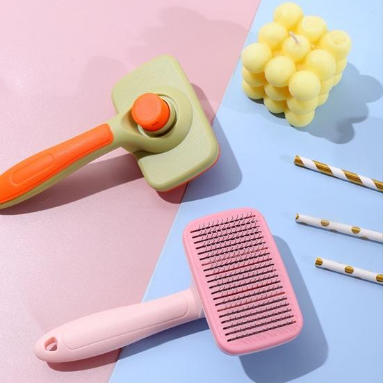 Самоочищающаяся щетка для питомцев, щадящая кожу щетка для груминга кошек для линяющих питомцев