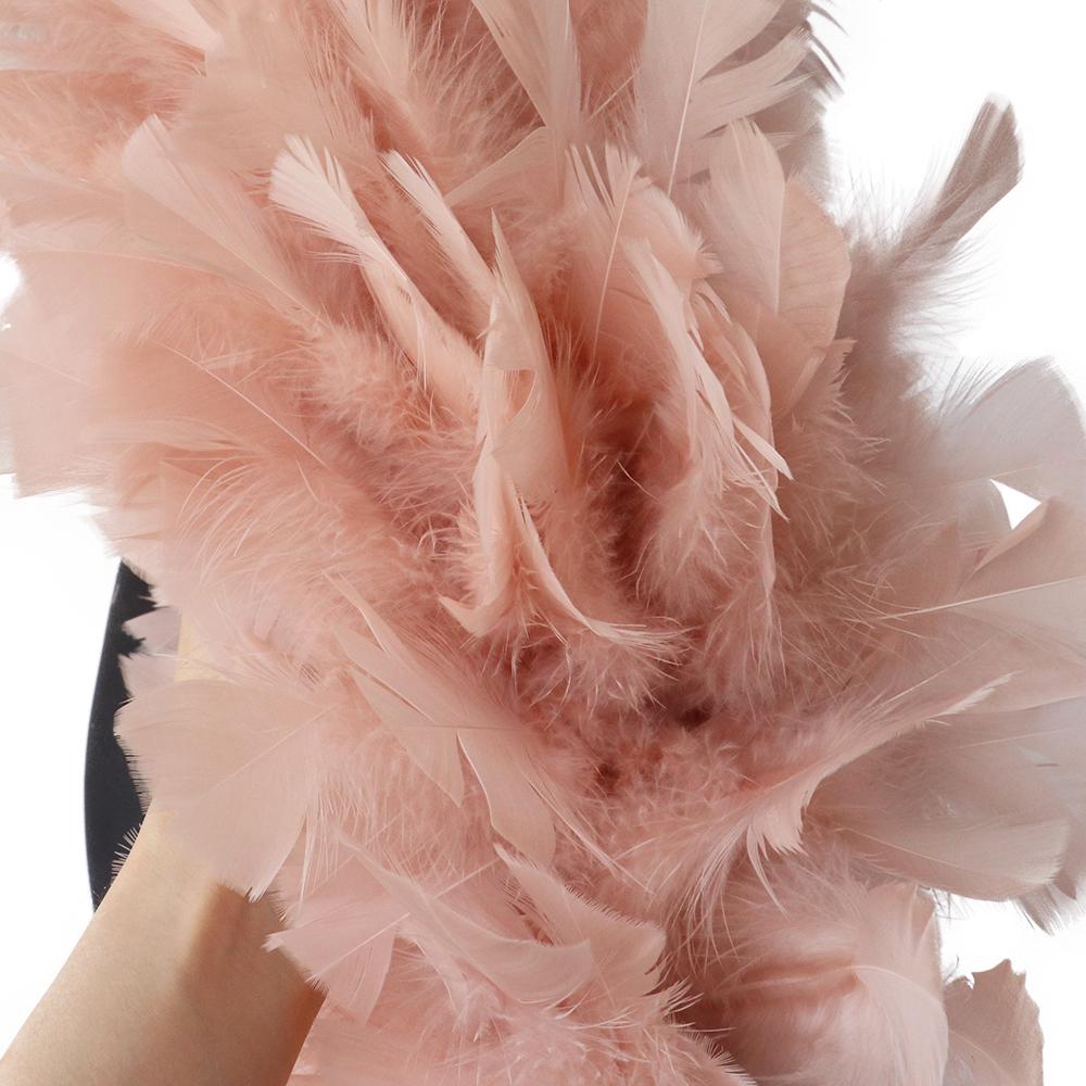 DIY Beautiful Rose Fluffy Boa Natural Turkey Feather boa 2 Meters Carnival Stage Clothinng Sewing Accessory 200 grams Customized