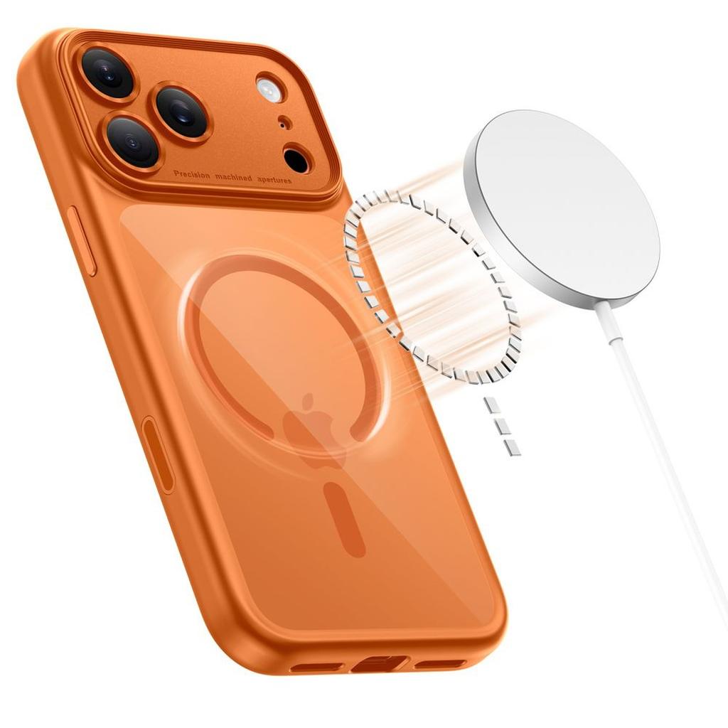 Etui case na iPhone 17 Pro Magpeak Magsafe CC - przezroczysto-pomarańczowe