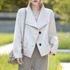 Women's Petite Double-Faced Cashmere Coat - Short Stand Collar, Pure Wool, Loose Slimming Fit for Autumn/Winter