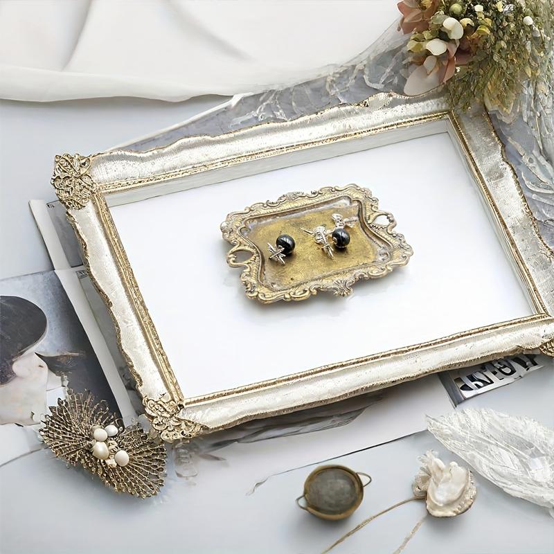 1 шт., тарелка для колец, винтажная безделушка, украшение для дома, небольшой поднос для украшений, антикварный поднос для сережек, ожерелий, помолвка, свадьба, деревенский стиль