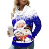 GMXIA Женские модные повседневные толстовки с капюшоном и длинными рукавами и Санта-Клаусом, снеговиком, толстовки с двойным ремнем на веревке