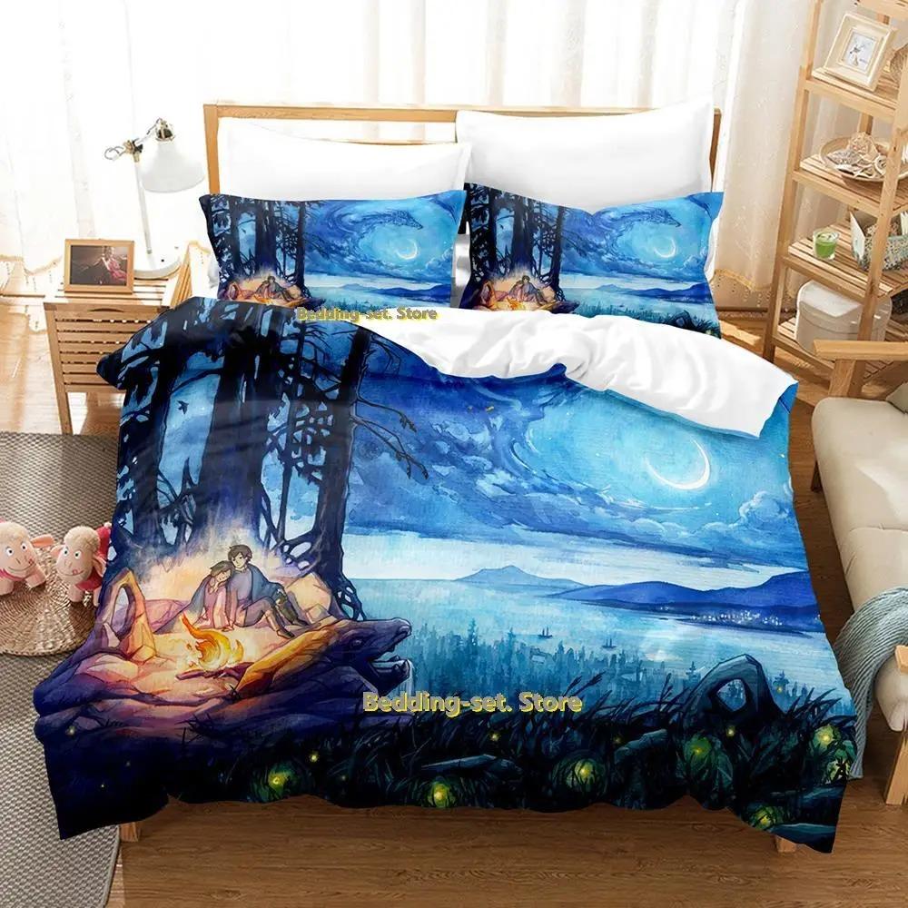 Комплект постельного белья Tales From Earthsea Single Twin Full Queen King Size Bed Set Adult Kids Bedroom Duvetcover Sets Anime Bed Sheet Set