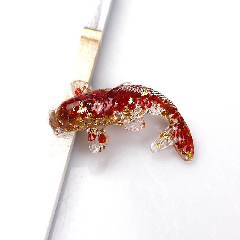 Креативные искусственные рыбные украшения, красивая рыба кои, натуральный кристалл, маленькая рыбка, настольный автомобиль, украшение для дома, подарок для друзей