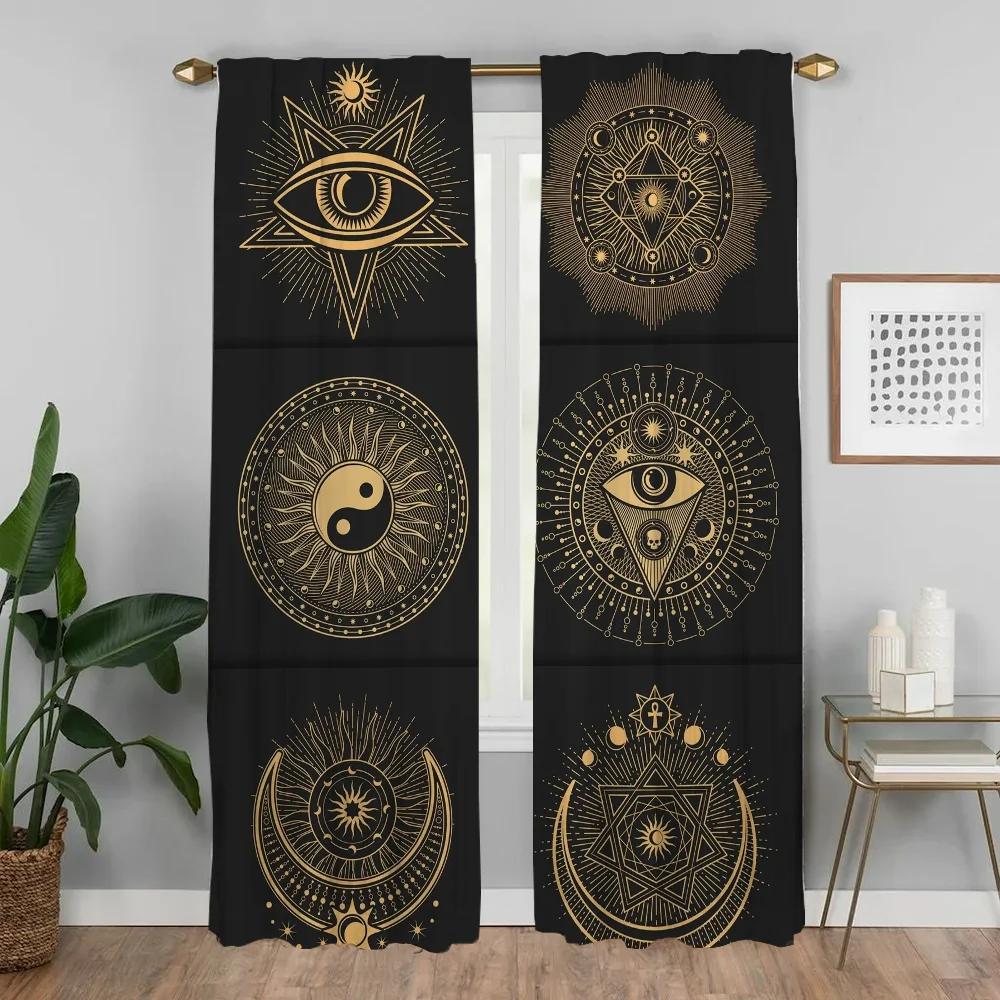 Ретро Mystic Eye Blackout Curtain для комнаты 2-панельные шторы для спальни, перегородки, жалюзи, украшения для Хэллоуина, гостиной, кухни